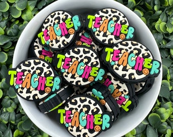 Cuenta focal de silicona Leopard Teacher