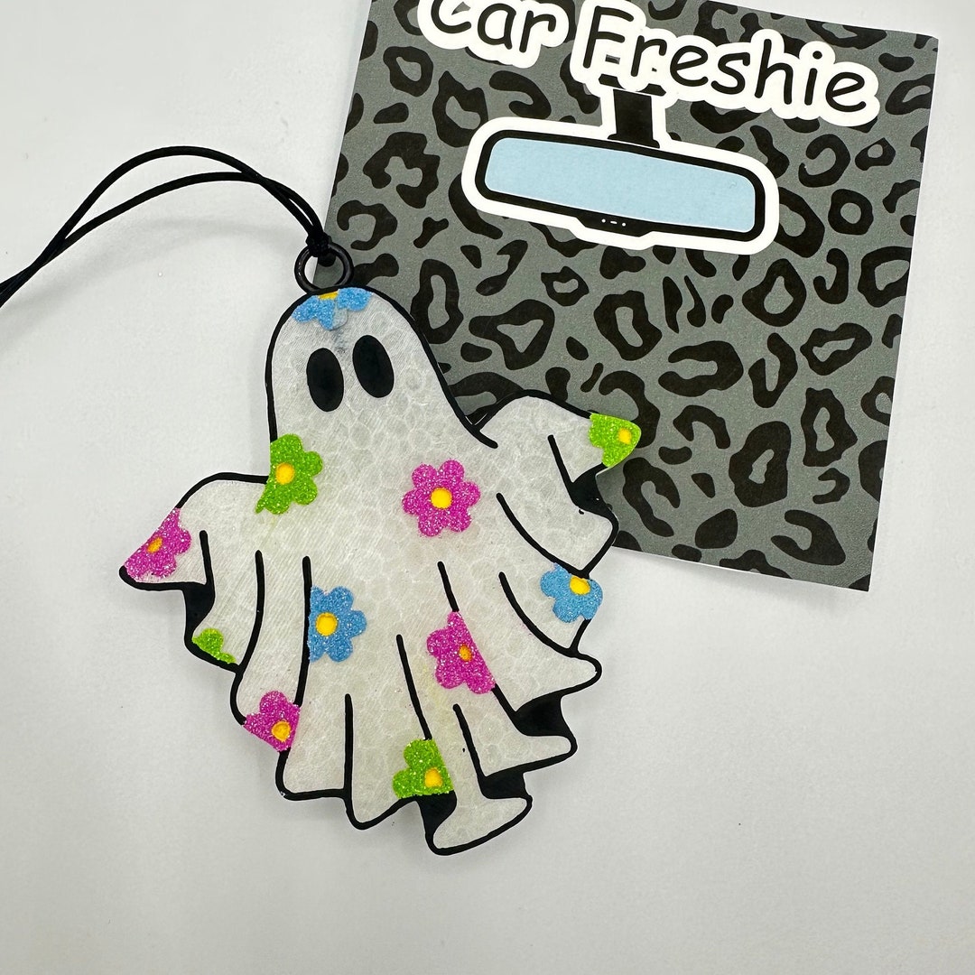 Flower Ghost Car Freshie, Ghost Car Freshie, Halloween Themed Car