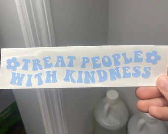 treat people with kindness // rear view mirror sticker // car window sticker // laptop decal //Trendy, car accessories