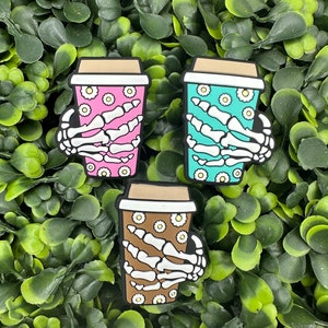 Skeleton Coffee Silicone Focal Bead