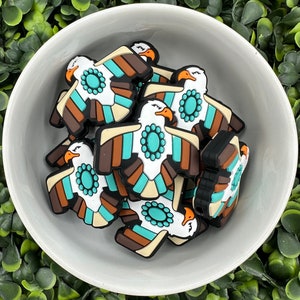 Concho Eagle Silicone Focal Bead