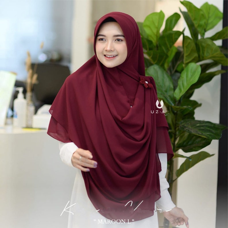 instant hijab-instant khimar-long hijab-hijab for Muslim women Maroon