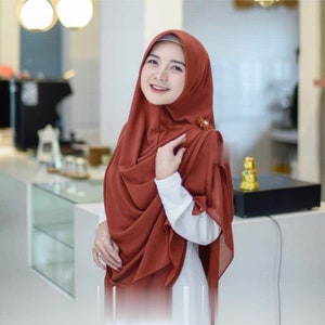 instant hijab-instant khimar-long hijab-hijab for Muslim women Teracotta