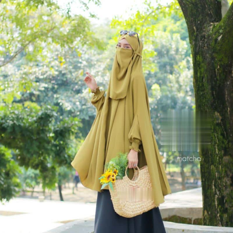 Naira dress (Inner full length sleeves for hijab included) - Available  online at Kaia Collection store on shopee. Click the link in bio!