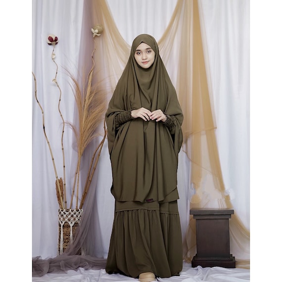 Pak Muslim Black Hijab Porntube - Buy Abaya Set French Khimar Niqab Maxy Dress Muslim Hijab Prayer Clothes  Online in India - Etsy