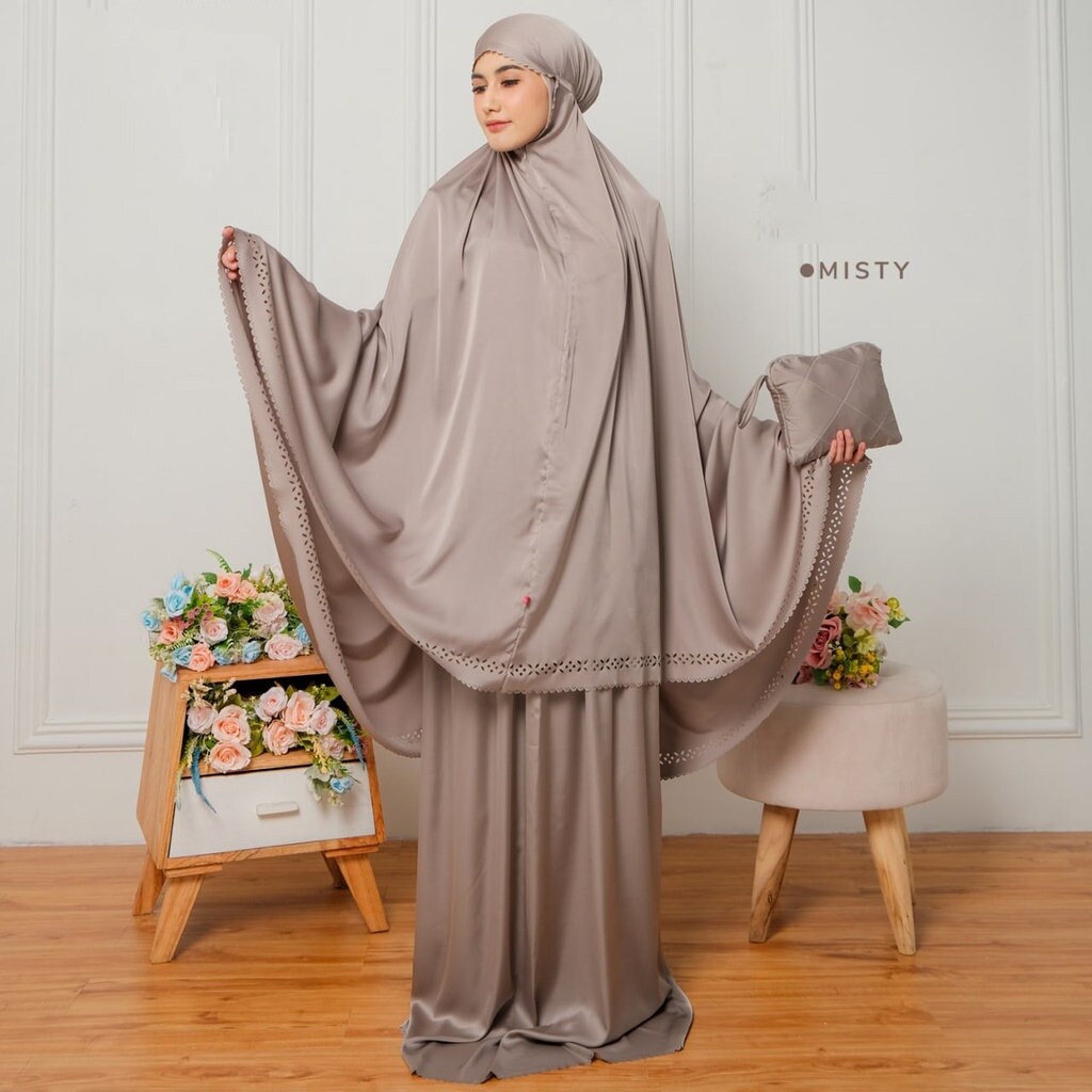 Islamic prayer dress muslim women salah set outfit silk prayer garment