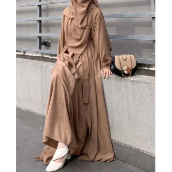 Ensemble abaya ouvert extérieur hijab intérieur niqab/hajj et umrah abaya/caftan abaya 2 pièces robe musulmane maxi longue robe