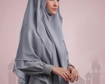 Khimar instant niqab two layer-hijab prayer muslim women-khimar niqab