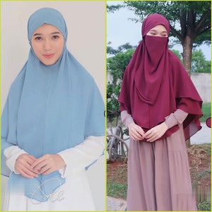 Instan hijab with niqab-instan khimar-instan hijab for muslim women-niqab veil image 9