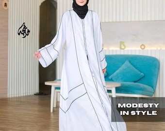 Casual open abaya snap buttons full closed and open abayas