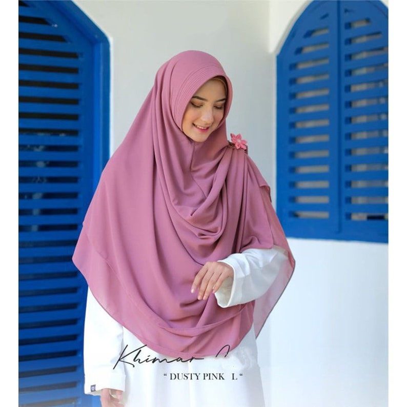 instant hijab-instant khimar-long hijab-hijab for Muslim women Pink