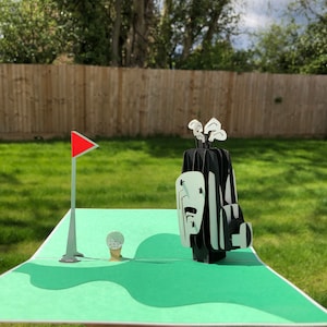 Tarjeta emergente de golf, tarjeta del Día del Padre, tarjeta emergente de cumpleaños, tarjeta para cualquier ocasión