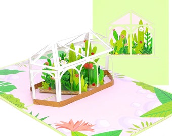 Carte pop-up pour serre, carte pour la fête des pères, carte pop-up 3d d'anniversaire, carte pour toutes les occasions, carte pop-up plante, carte cactus