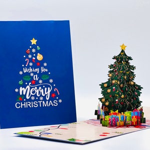 Christmas tree pop up card Father Christmas card Festive Season card 3D pop up greeting card Christmas gift