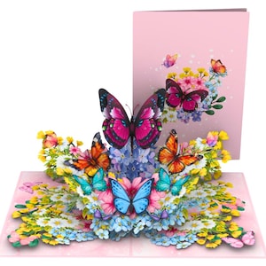 Flowers pop up card, Father&#39;s Day card, Mother&#39;s Day card, birthday pop up card, cards for any occasion