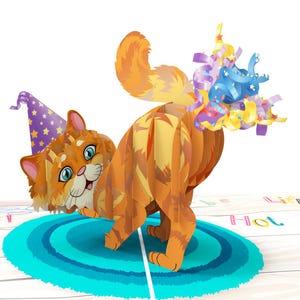 Carte d'anniversaire pop-up chat drôle - Carte d'humour pour adulte, carte d'anniversaire grossier, carte de gros mots, carte de blague, carte de voeux sarcastique, pas pour les enfants
