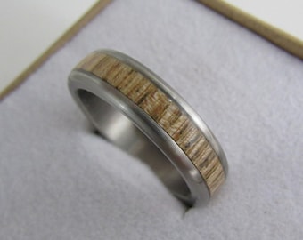 Ash Wood ring with Titanium core