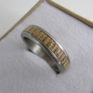 Ash Wood ring with Titanium core