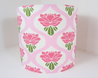 Retro Rose Pink Lampshade: Handmade Eco Drum Shade