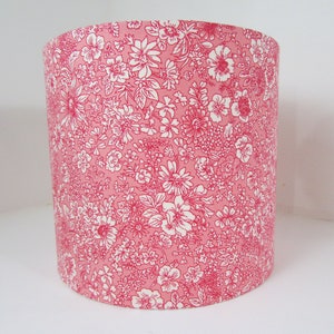 Eco Lampshade in pink Liberty floral fabric | Handmade luxury drum lampshade in various sizes | Ceiling pendant, table and floor lamps.