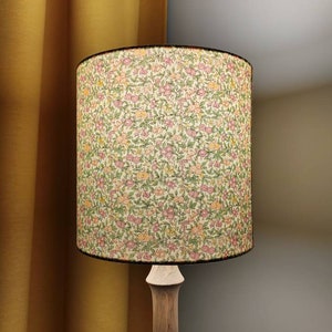 Eco Lampshade in pastel Liberty fabric, &#39;Forget me not&#39; | Handmade luxury drum lampshade | Ceiling pendant, table and floor lamps