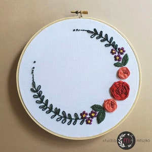 Floral Wreath Embroidery Pattern PDF