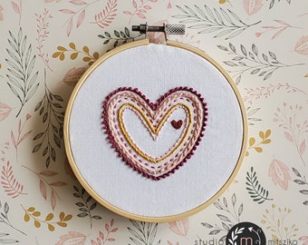 Heart Beginning Embroidery Sampler Pattern PDF
