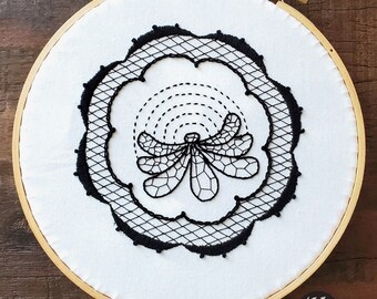 Black Lace Embroidery Pattern PDF
