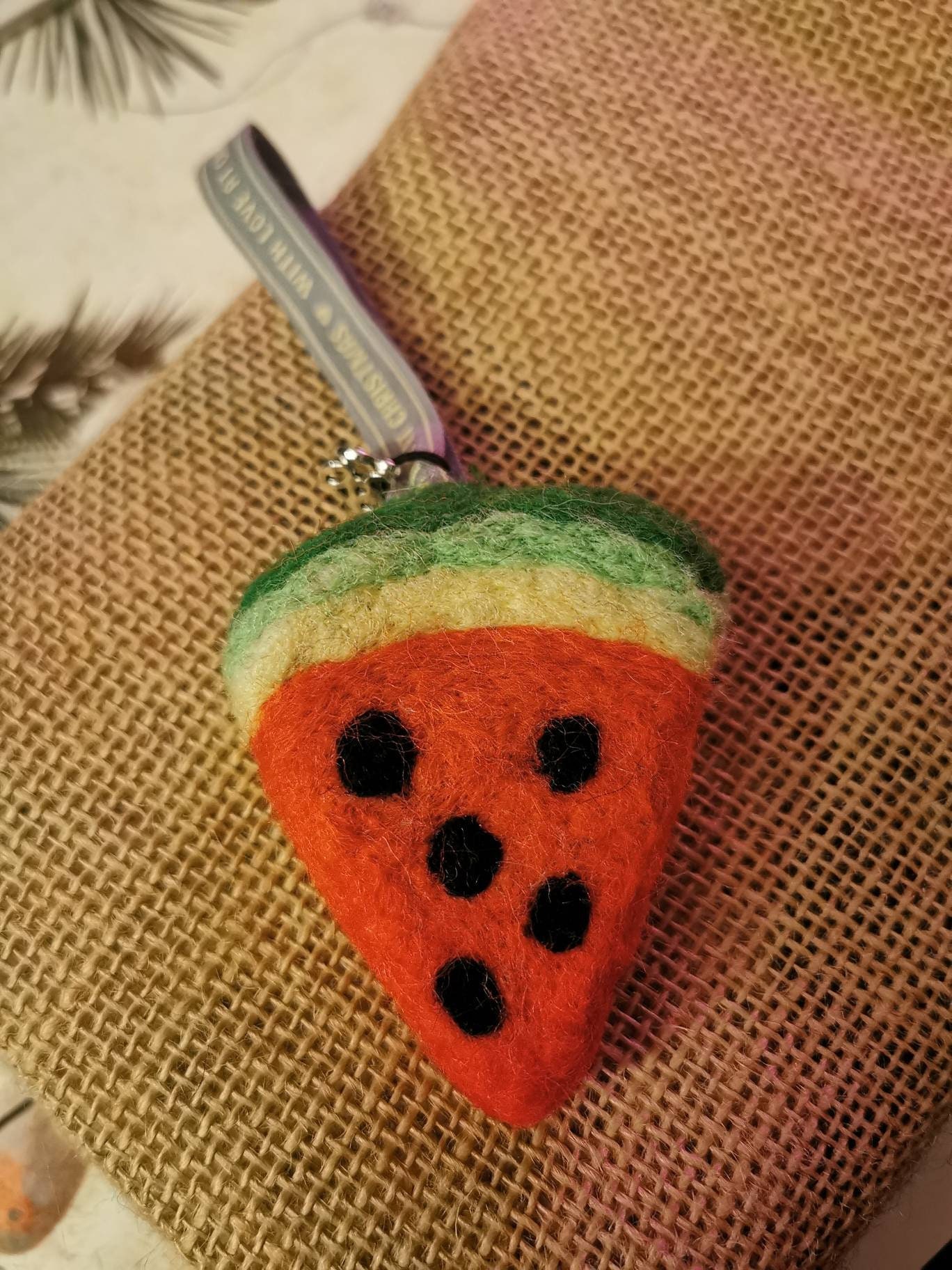 Watermelon keyring/bag charm Etsy