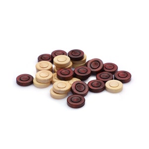 24 mm Boxwood Backgammon Stamps - Checkers and Backgammon Stamps - Handmade Backgammon Chips