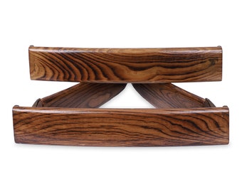 Wooden Oval Rummy Board Natural Moire Wood Texture Handmade Oval Rummicube Style Design