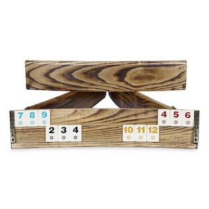 Wooden Oval Rummikub Game Set - Natural Wooden Rummy Game Board - Handmade Rumicube Game Set