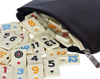 Thick Rummy Game Tiles Durable Melamine Replacement Tile Set for Classic Rummy Play