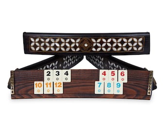 Oval Rummy Cube Handmade Wooden Cappadocia Edition Deluxe Board with Oval Shaped Racks