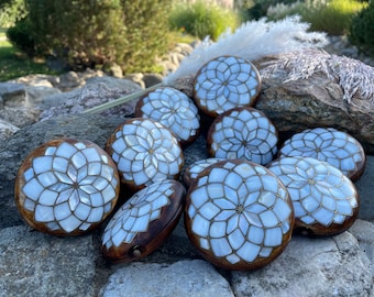 Mother of Pearl Inlay Hand Mirrors:  Handmade by Istanbul Crafts (10 pcs)
