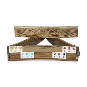 Juego de cubos Rummy curvos hechos a mano de madera - Juego de mesa Rummikub