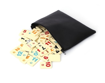 Thick Rummy Tiles: Melamine Rummikub Game with Carry Bag