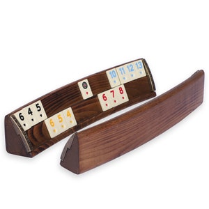 Natural Moire Wood Texture Rummy Game Set - Handmade Rummicube Game Set