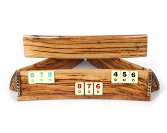 Wooden Oval Rummikub Game Set - Natural Moire Wood Texture Rummy Game Set - Handmade Oval Rummy - Gift for Mother - Istanbul Crafts Store