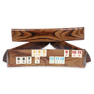Hand Carved Oval Rummikub Game Set - Wooden Handmade Oval Rummy Cube Game Set - Rummikub Game Set