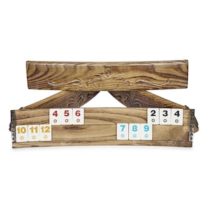 Juego de cubo de Rummy curvo hecho a mano de madera - Juego de mesa elíptico Rummikub