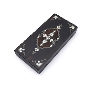 White Mother Of Pearl Inlaid Backgammon Game Set - Exclusive Safranbolu Backgammon - Handmade Backgammon Set