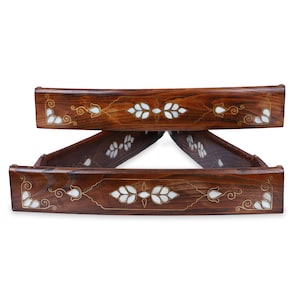 Esclusivo set di gioco Rummikub ovale in legno - Tac Mahal Wooden Rummy Cues - Set di gioco cubo ovale di ramino intarsiato in madreperla fatto a mano