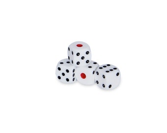 Handmade Bone Dice: 10mm Oval Corner Dice, Backgammon Accessories (4 Pieces)