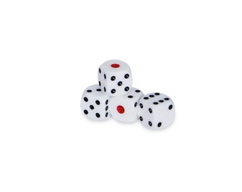 10 mm Handmade Real Bone Dice, 4 Pieces of Handmade Bone Dice, Dice with Oval Corners, Backgammon Accessories