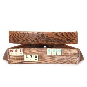 Oval Rummikub Game Set - Wooden Oval Rummy Cube Game Set