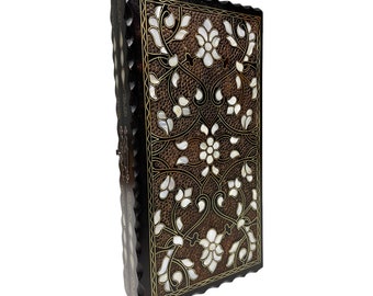 Medium Size Real White Mother Of Pearl Inlaid Backgammon Game Board Team