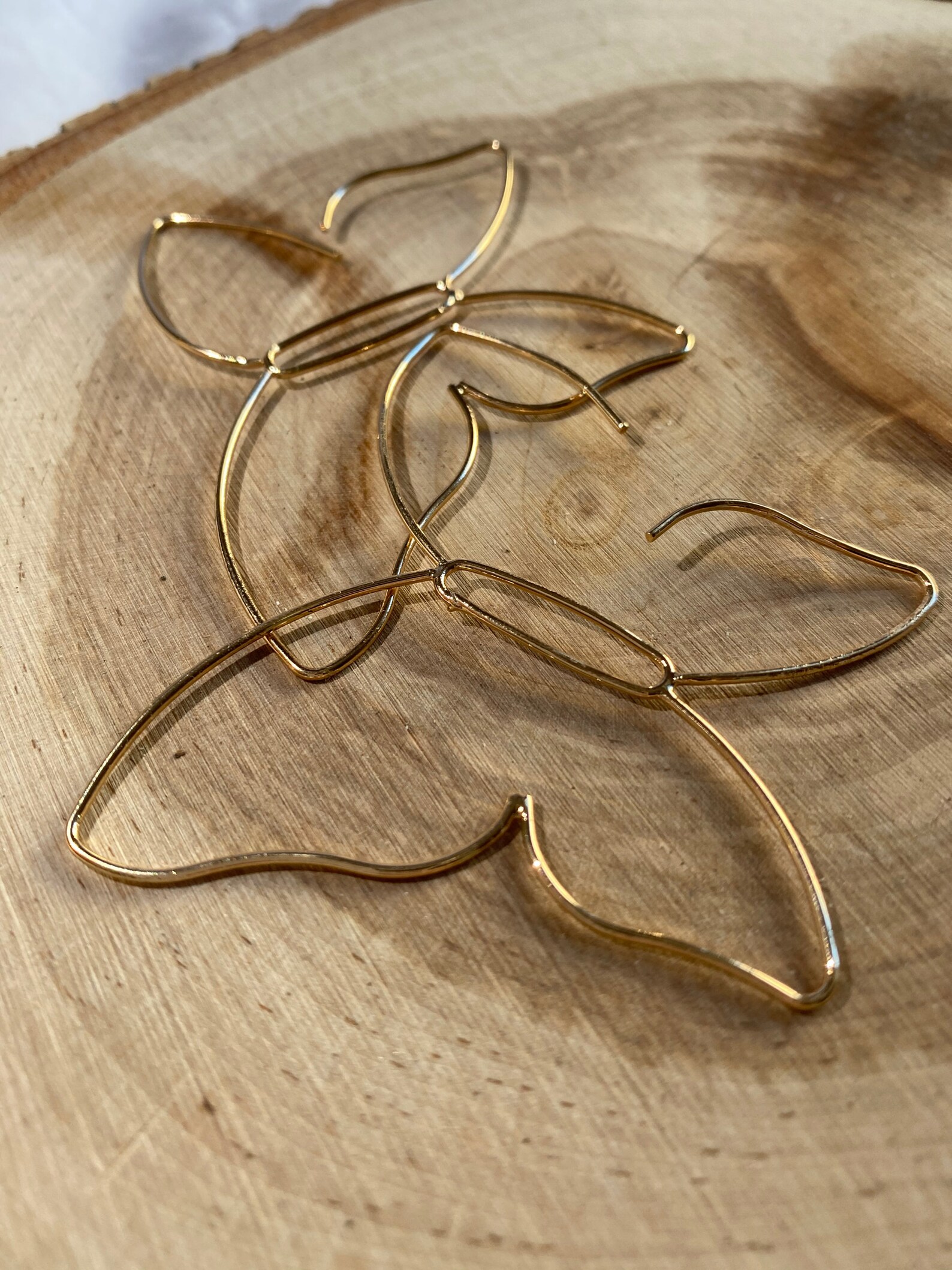 Butterfly Gold Wire Hoop Earrings Butterflies Charms | Etsy