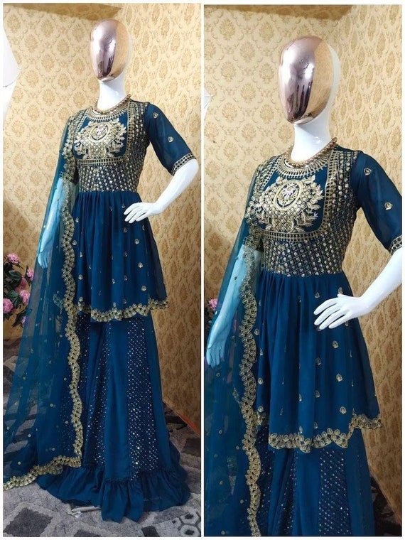 Navy Blue Colour Raas Vol 6 Shubh Kala Latest Designer Navratri Special  Silk Mens Wear Kurta Collection 2138 - The Ethnic World