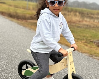 Bicicleta de equilibrio de madera convertible, Triciclo de equilibrio de madera, 2 en 1
